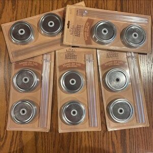 10 Mason Jar Lids with Straws